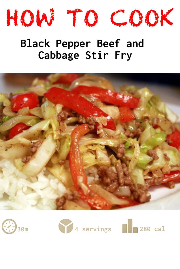 Black Pepper Beef and Cabbage Stir Fry